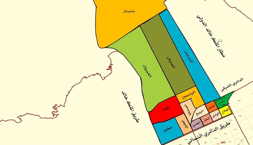 خريطة أحياء شمال الرياض الجديدة